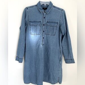 J. Crew | Drapey Light Denim Shirt Dress | S